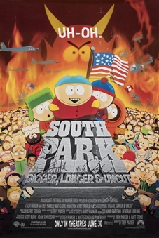 Trey Parker & Matt Stone Dual Signed "South Park" Poster With Sketch of Kenny (Beckett)